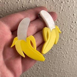 Vinca XL Banana Earrings Kitschy Cute